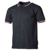 Polo mit Streifen, Farbe: s/w/r 2XL