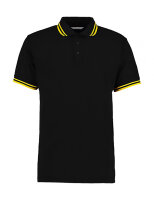 Polo mit Streifen schwarz-gelb-gelb-2XL