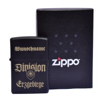 ZIPPO Sturmfeuerzeug Division Erzgebirge mit WunschText...