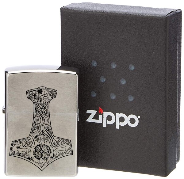 ZIPPO Sturmfeuerzeug Götterhammer Wikinger Viking Thor Asgard