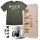 M.A.S.H Geschenkbox mit Tshirt Aufkleber Tasse Lazarett Militär Army L