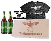 Reichstrunkenbold Geschenkbox mit Tshirt Aufkleber und...