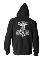 Thorhammer 3 - KapuzenZIP Mjölnir Asgard Valhall Vikings Odin Wotan Edda 5XL