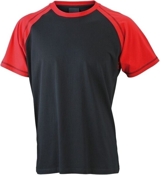 Mens Raglan-T , Farbe: black/red