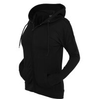 Kapuzenzipper Damen Schwarz-L